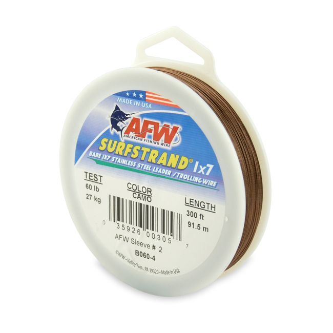 AFW SURFSTRAND BARE 1X7 STAINLESS STEEL LEADER WIRE